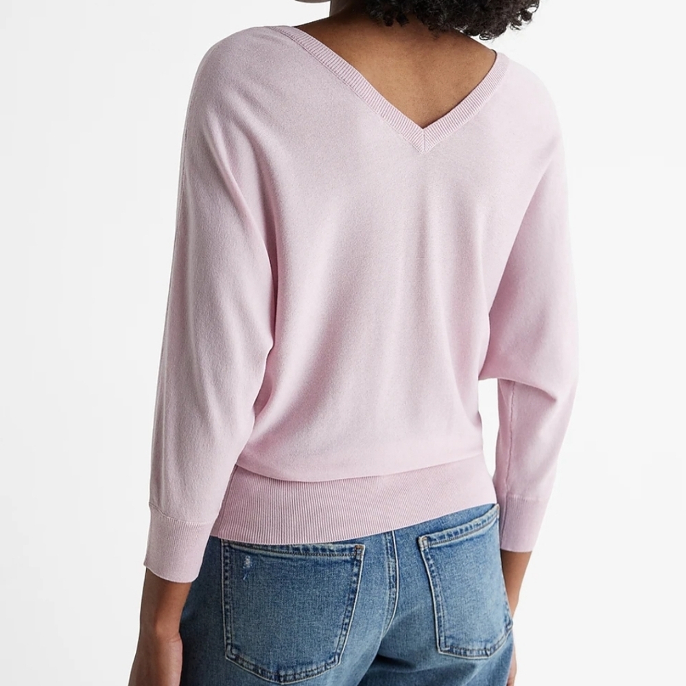 Express Light Pink V-Neck Sweater Size XL - Picture 3 of 8